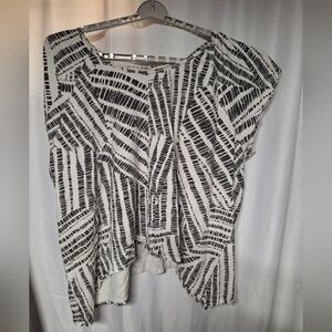 Woman Within Monochrome Geometric Blouse